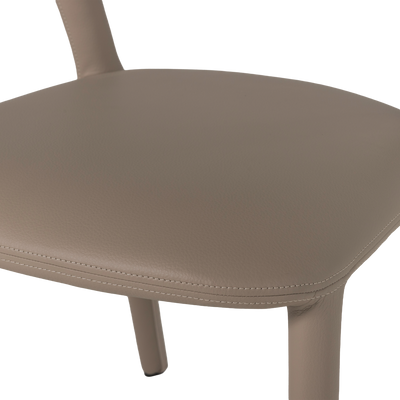 WOOOD Noble Matstol i Sandfärgat Läder 2 st