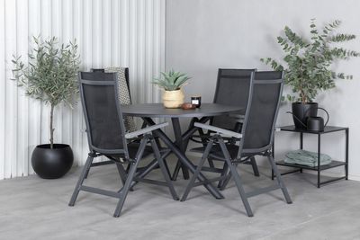 Venture Home Alma & Albany Runt Matbord ⌀120 Svart + 4 st Positionsstolar Svart