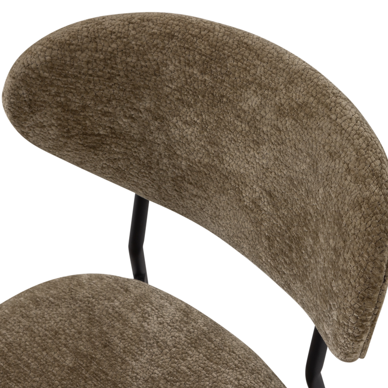 WOOOD Kjeld Matstol i Chenille Struktur, Grön 2 st