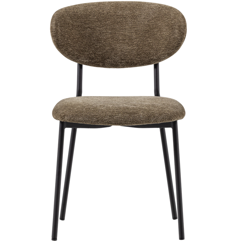 WOOOD Kjeld Matstol i Chenille Struktur, Grön 2 st