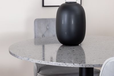 Venture Home Razzia & Velvet Deluxe Runt Matbord ⌀106 Grå + 4 st Matstolar Grå