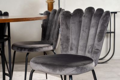 Venture Home Limhamn & Copenhagen 6 st Matstolar Grå + Runt Matbord ⌀140 Brun