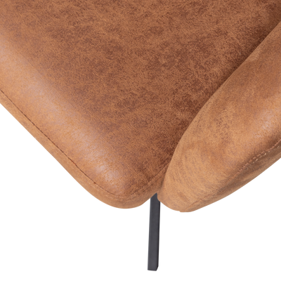 WOOOD Fenne Svängbar Matstol i Läderlook Konjak 2 st