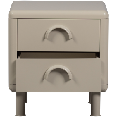 WOOOD Rune Sängbord/Lådhurts 2 Lådor Metall Sand