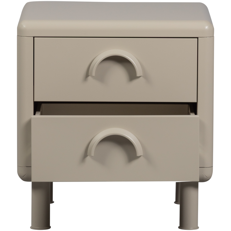 WOOOD Rune Sängbord/Lådhurts 2 Lådor Metall Sand