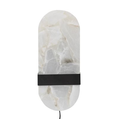 Bloomingville Taco Vägglampa, Vit, Alabaster, L16xH38xW13 cm