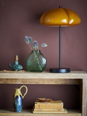 Bloomingville Kinoko Bordslampa, Gul, Metall, Ø30xH46,5 cm