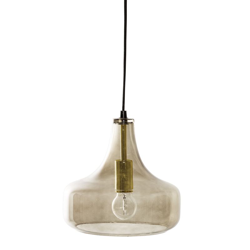 Bloomingville Yuser Taklampa, Brun, Glas, Ø25,5xH23 cm