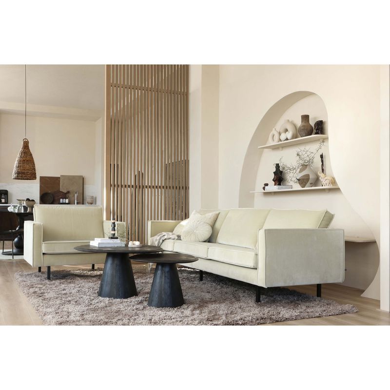 WOOOD POSTURE Soffbord Mango Trä Matt Svart Ø120 CM