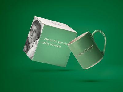 Design House Stockholm Astrid Lindgren Grön Mugg "Jag vet en som ska ställa till kalas" Nr. 28