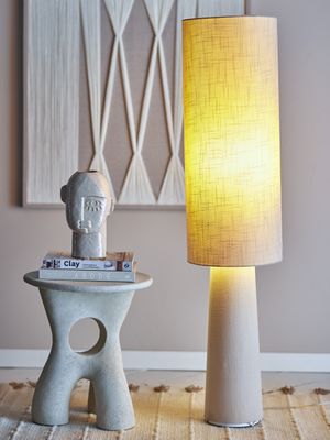 Bloomingville Emmie Golvlampa, Natur, Linne, Ø28xH120 cm