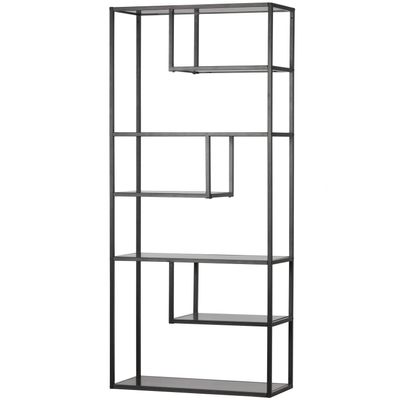 WOOOD TEUN VAKKENKAST ZWART Bokhylla i Svart Metall