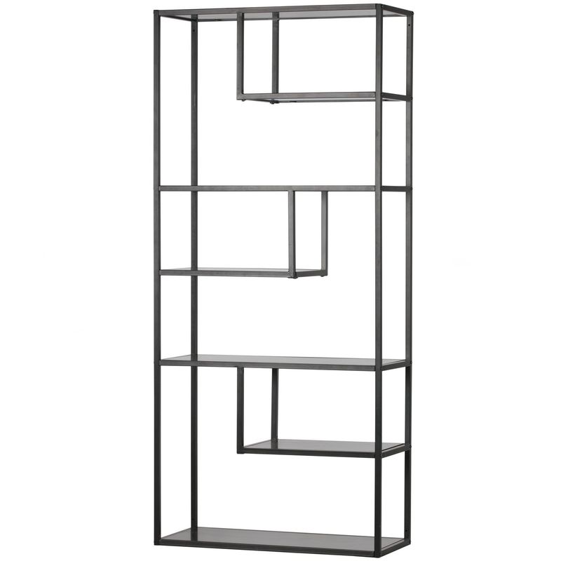 WOOOD TEUN VAKKENKAST ZWART Bokhylla i Svart Metall