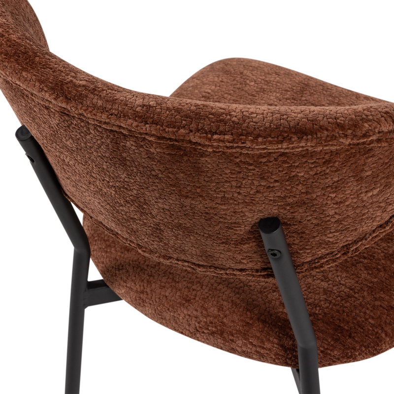 WOOOD Kjeld Matstol i Brun Chenille 2 st