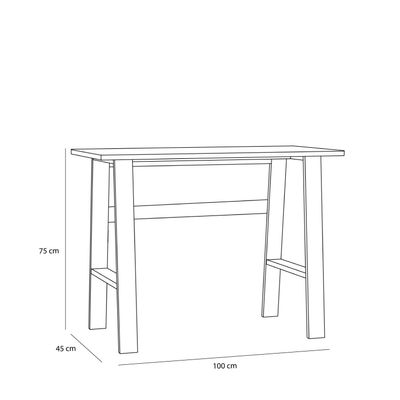 Hübsch Poke skrivbord natur 100 x 45 x H75 cm