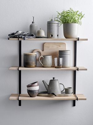 Bloomingville Kendra Mugg, Grå, Stengods - 12-pack