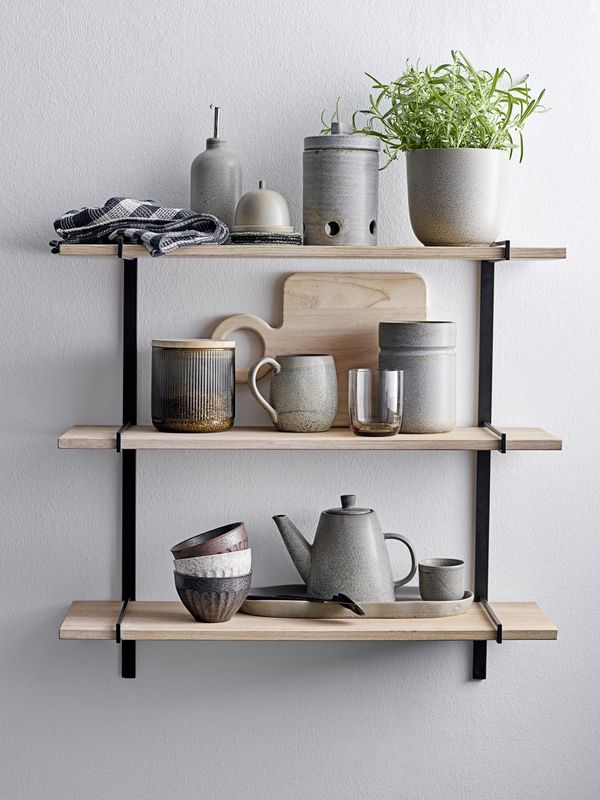 Bloomingville Kendra Mugg, Grå, Stengods - 12-pack