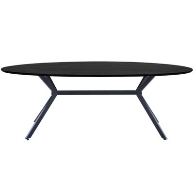 WOOOD Bruno Ovalt Matbord MDF Svart 220x100 cm