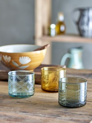 Creative Collection Jozefina Dricksglas, Grön, Recycled Glas - 2-pack