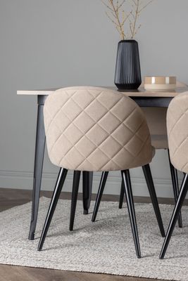 Venture Home Matgrupp Tempe med 4st matstolar Velvet