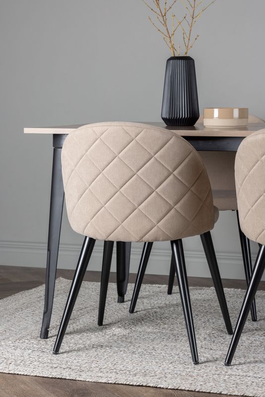 Venture Home Matgrupp Tempe med 4st matstolar Velvet