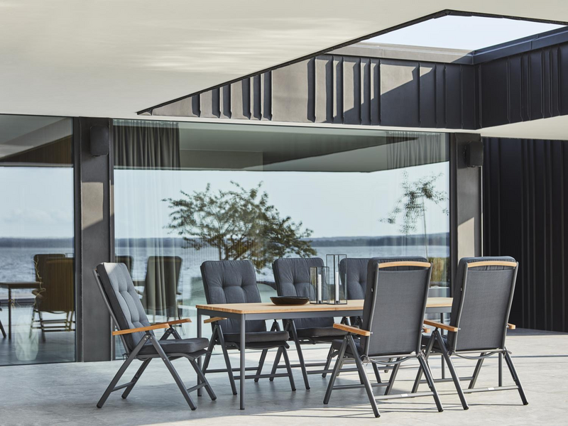 Brafab Nox Matbord 90x240 cm Antracit/Teak