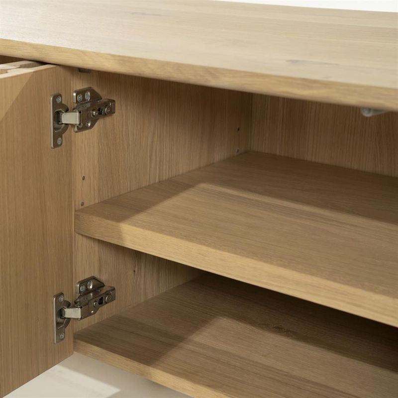 Eleonora TV-bänk Jake med 6 dörrar - Naturlig Ek