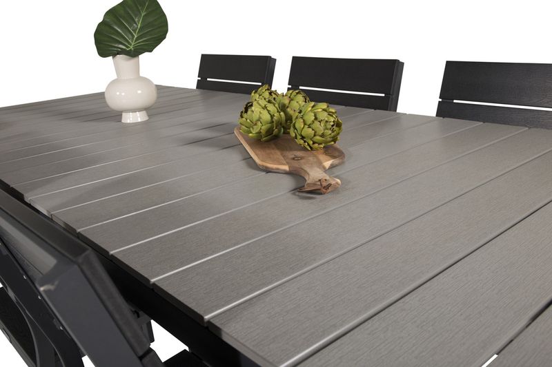 Venture Home Levels Rektangulärt Matbord 229 × 100 Svart + Matstolar 2-pack Svart