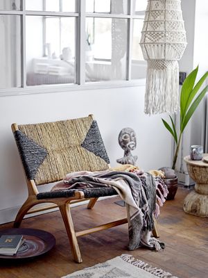Bloomingville Grant Fåtölj, Svart, Teak, L65,5xH69,5xW76,5 cm