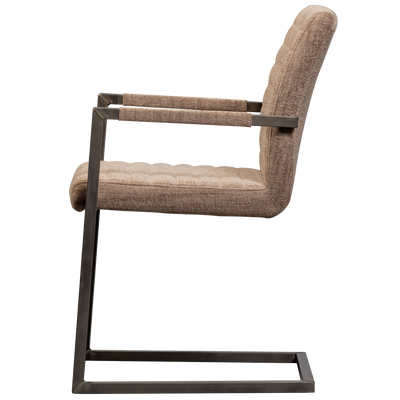 WOOOD Bas Matstol i Vävt Tyg Brun Melange 2 st