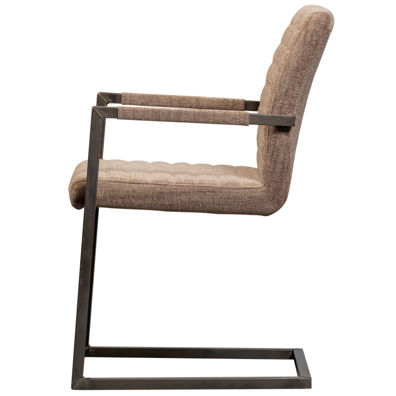 WOOOD Bas Matstol i Vävt Tyg Brun Melange 2 st