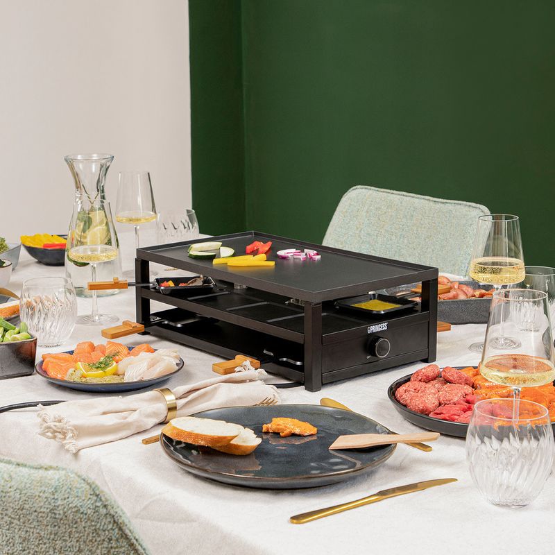 Princess Raclette 162655  Black Steel Raclette för 8pers.