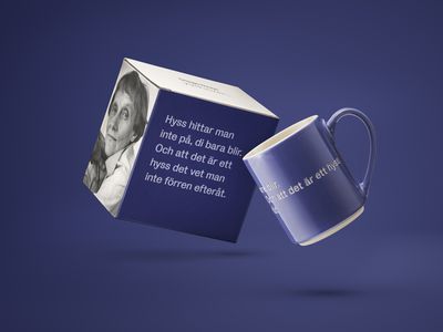 Design House Stockholm Astrid Lindgren Blå "Hyss hittar man inte på" mugg Nr. 5