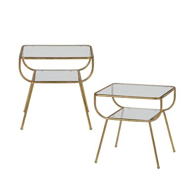 WOOOD Amazing Sidobord Metall/Glas Antik 2 st