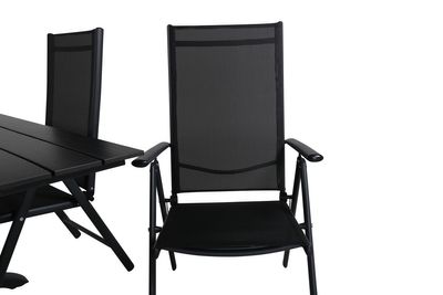 Venture Home Denver & Break Rektangulärt Matbord 120 x 70 Svart + 4 st Positionsstolar Svart