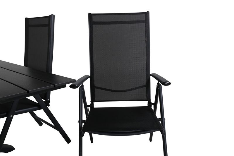 Venture Home Denver & Break Rektangulärt Matbord 120 x 70 Svart + 4 st Positionsstolar Svart