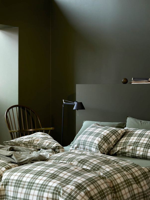 Høie Lukas påslakanset dämpad grön 150x210 cm 2 delar