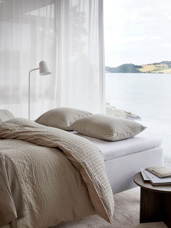 Høie Luna påslakanset beige 150x210 cm 2 delar