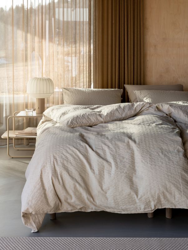 Høie Luna påslakanset beige 150x210 cm 2 delar