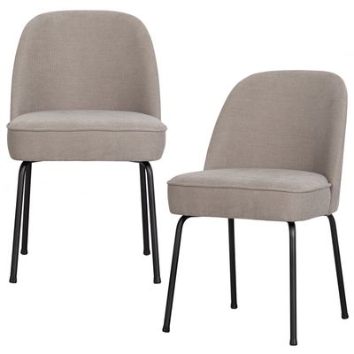 WOOOD Vogue Matstol i Vävd Sandfärgad Tyg 2 st