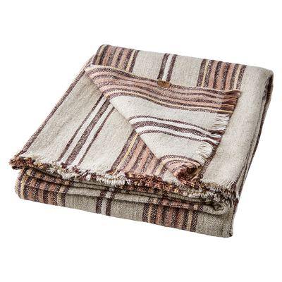 Affari of Sweden HILDA Filt/duk STOR, Natur/brun/rosa/gul