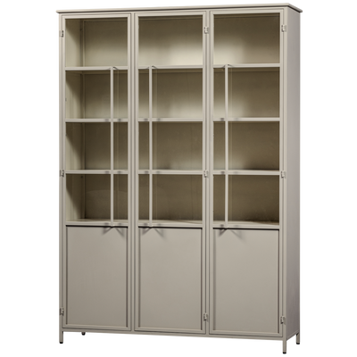 WOOOD Exhibit XL 3-Dörrars Vitrinskåp i Metall, Sand