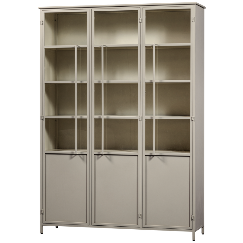 WOOOD Exhibit XL 3-Dörrars Vitrinskåp i Metall, Sand