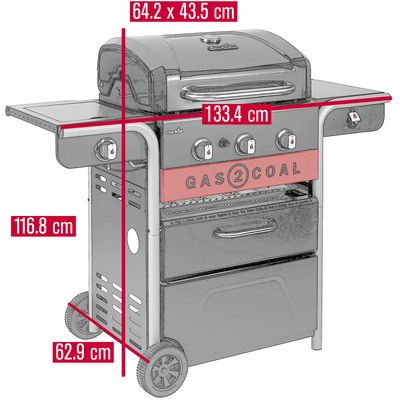 Char-Broil Hybridgrill Gas2Coal 2.0 3+1 Brännare  140925