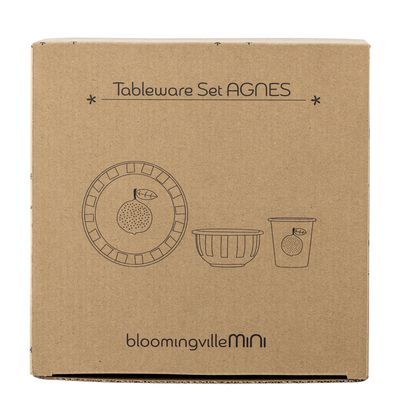 Bloomingville Mini Agnes Tableware Set, Orange, Iron - 4-pack