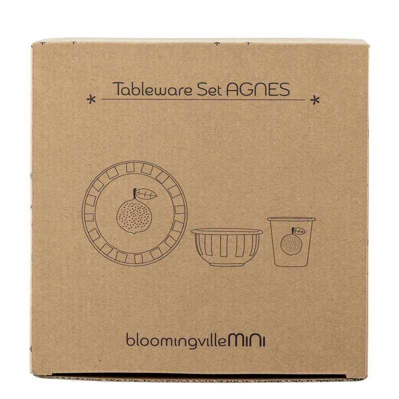 Bloomingville Mini Agnes Tableware Set, Orange, Iron - 4-pack