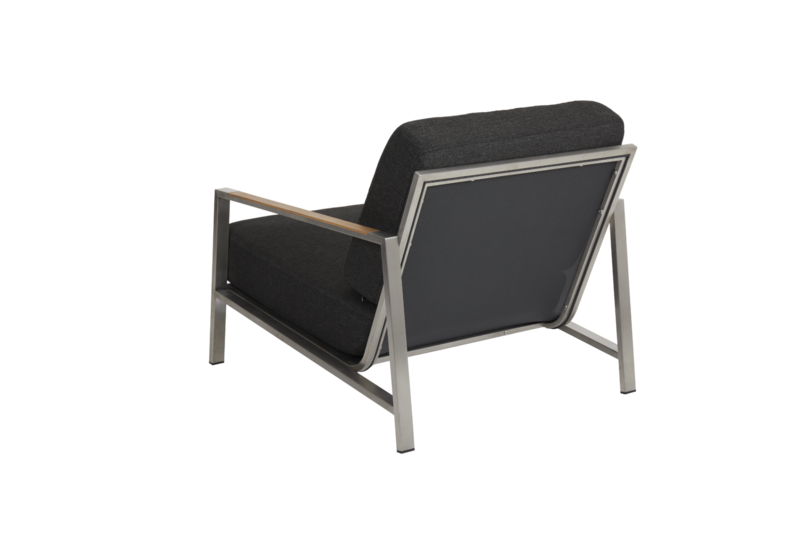 Brafab Naos fåtölj rostfritt stål/nearly black