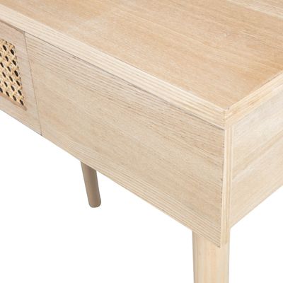 WOOOD Soof Smalt Skrivbord med Spegel i Naturligt Trä