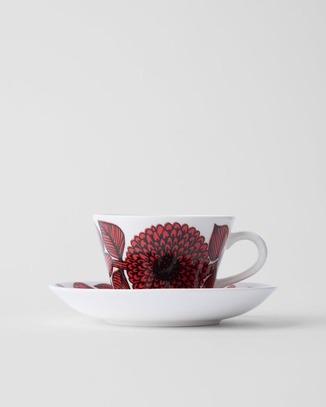 Gustavsberg ASTER RÖD, Kaffekopp + fat, kon