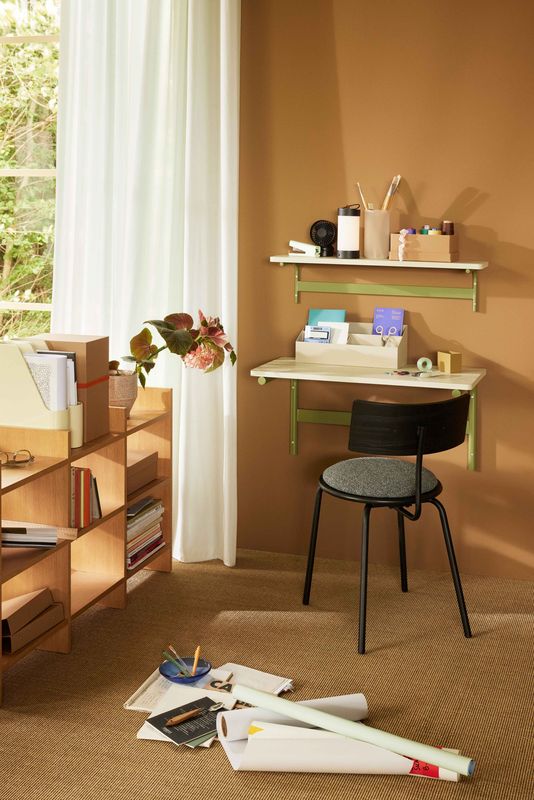 Hübsch Koi Väggmonterat Skrivbord Grön/Grå 80x40xh39cm